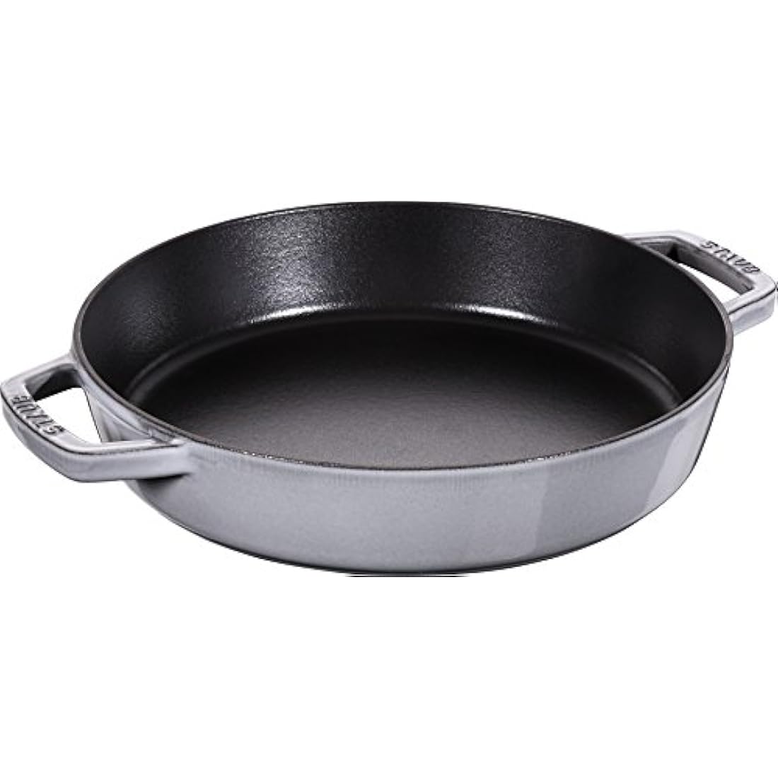 Staub Cast Iron Frying Pan with Two Handles, Graphite Grey, 26 cm
