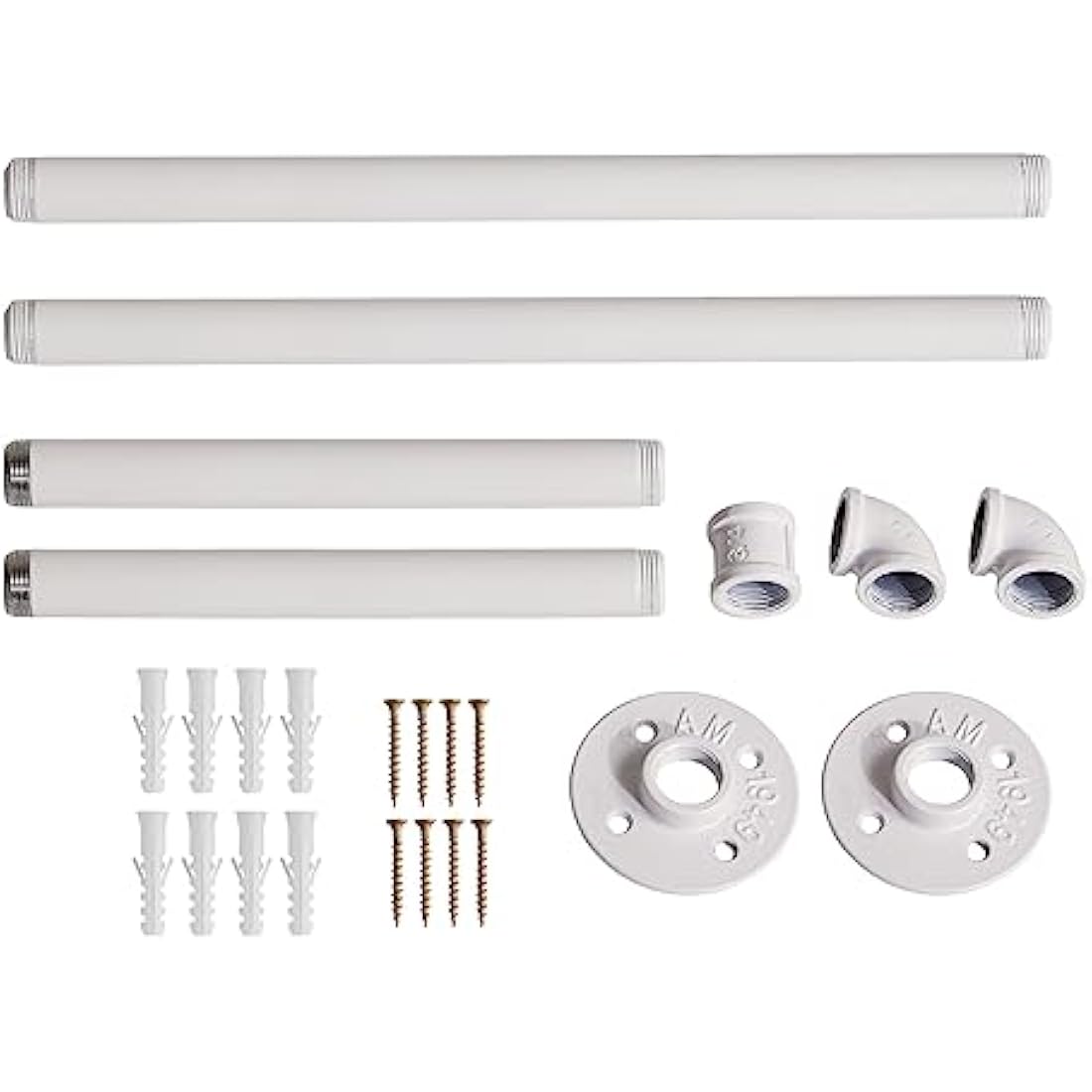 IBUYKE Industrial Wall Mounted Coat Rack – Heavy Duty Iron Rail, White