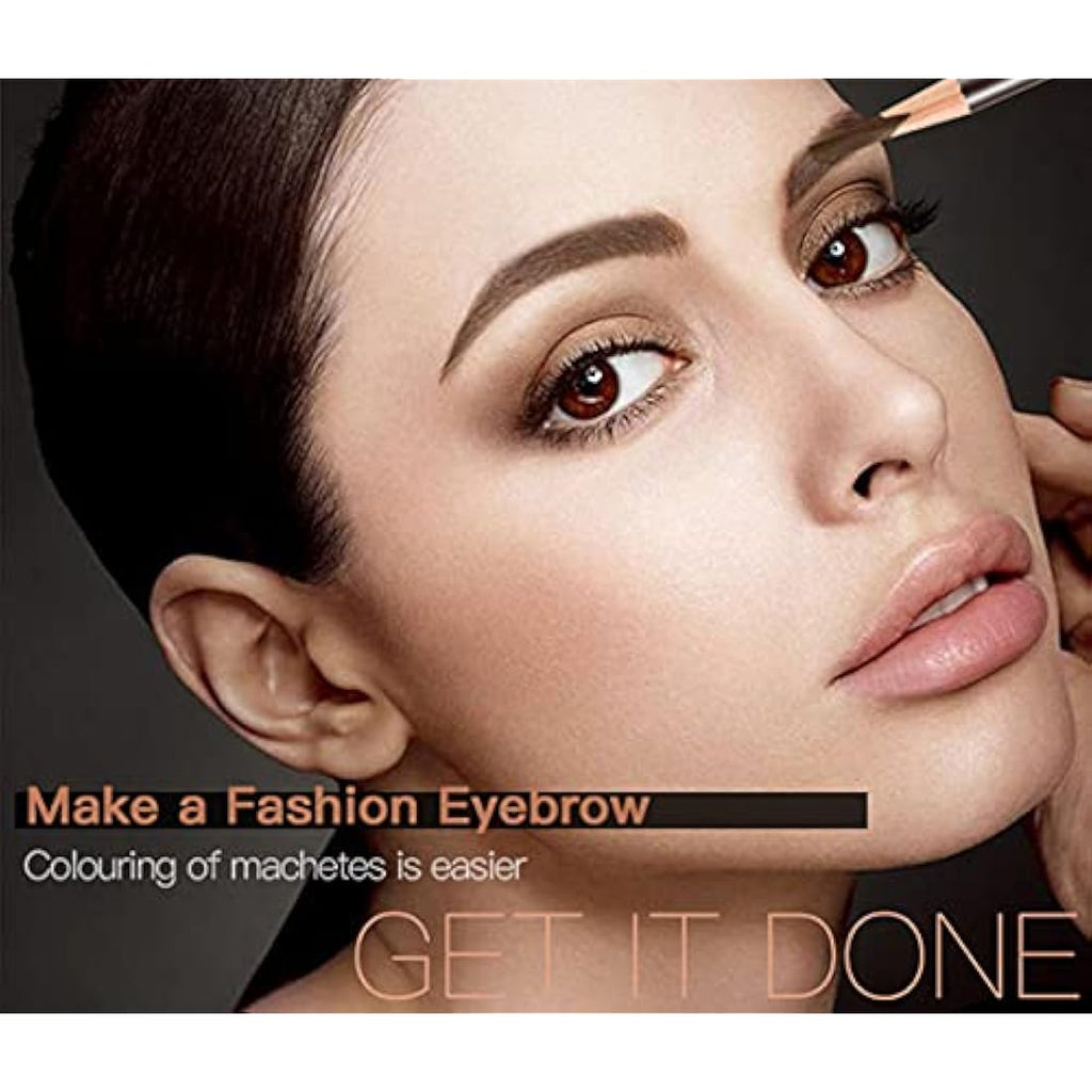 Go Ho 12-Piece Dark Brown Eyebrow and Eyeliner Pencil Set | Waterproof