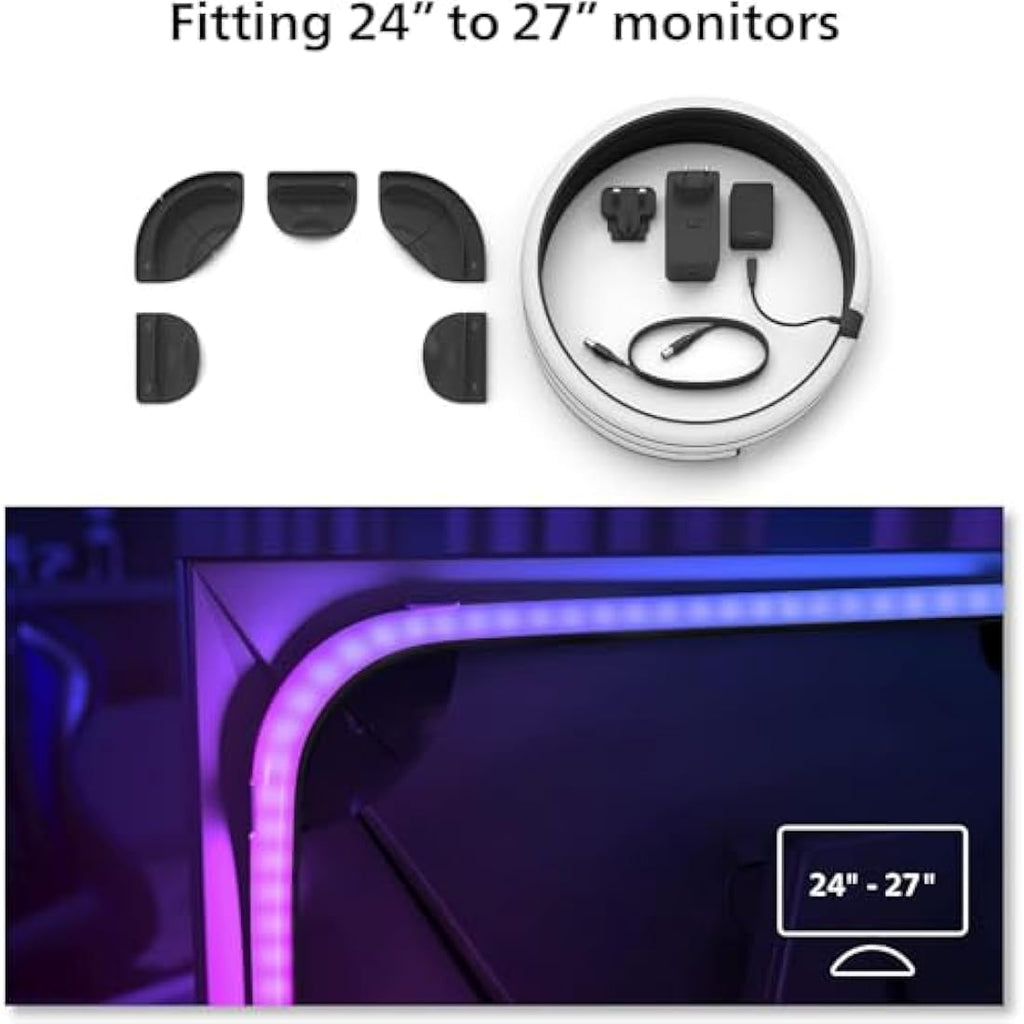 Philips Hue Play Gradient PC Lightstrip | 24-27 Inch Smart LED Lighting