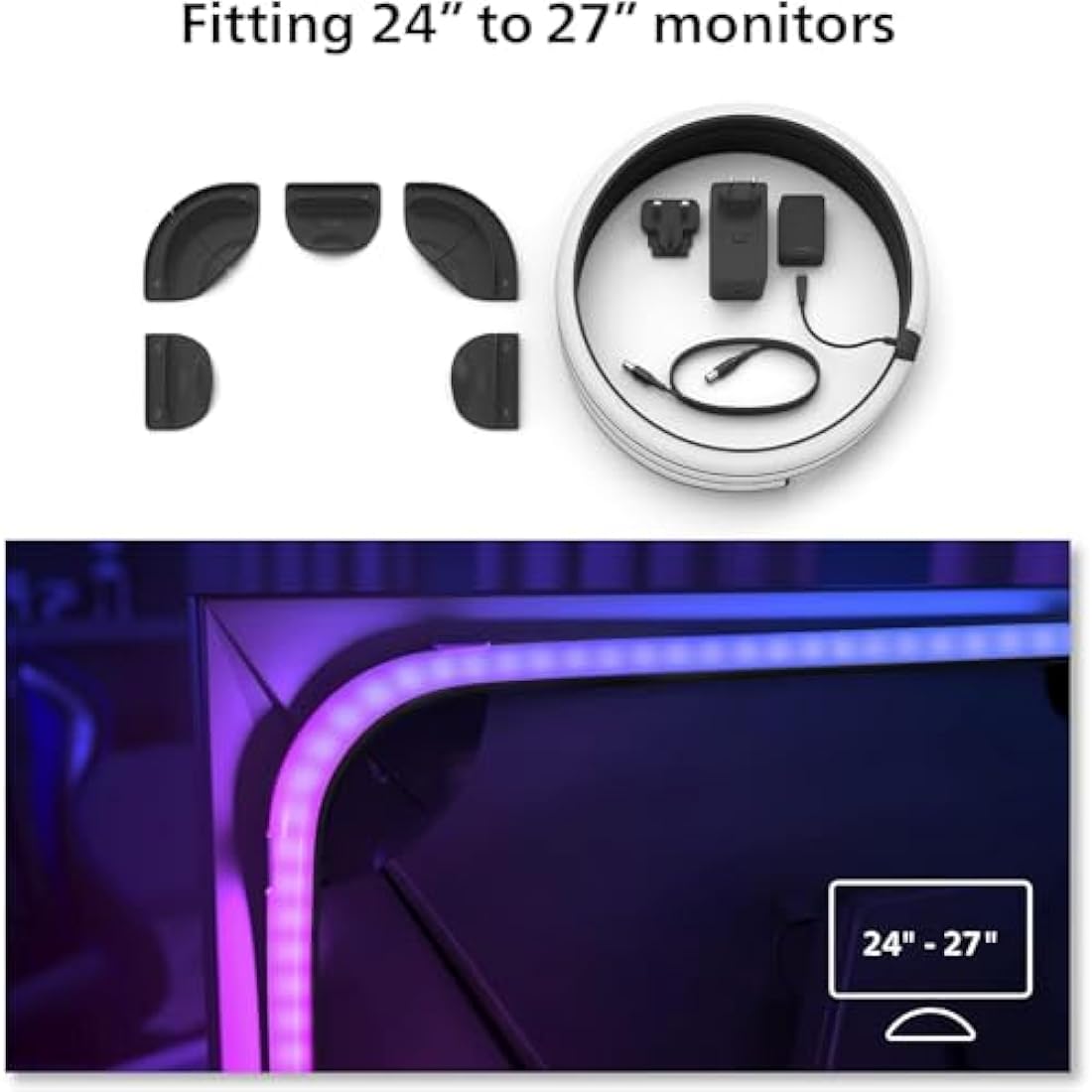 Philips Hue Play Gradient PC Lightstrip | 24-27 Inch Smart LED Lighting