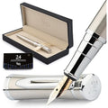 Wordsworth & Black Fountain Pen Set | Broad Nib Chrome Calligraphy Pen