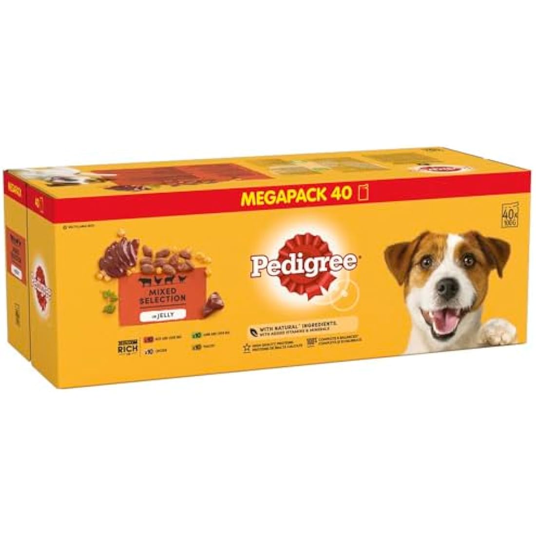 Pedigree Adult Wet Dog Food Pouches - Mixed Selection in Jelly, 40x100g