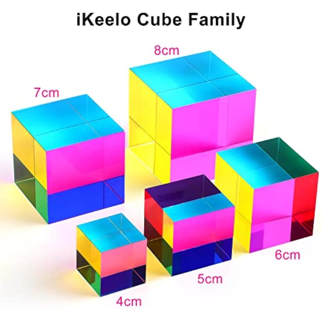 iKeelo Colour Cube (60mm) with Stand | Subtractive Color STEM Toy