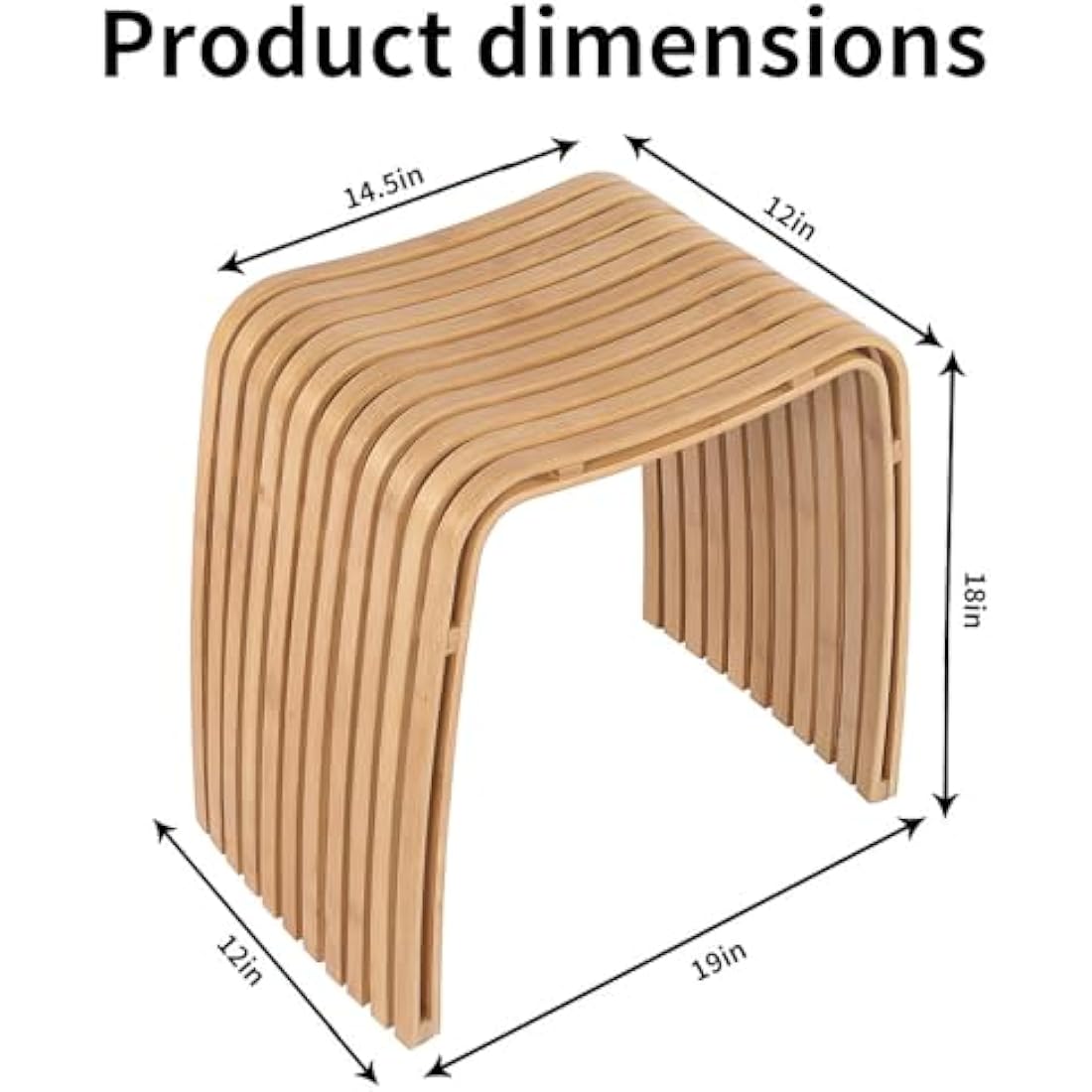 Jolof Store Bamboo Stool – Modern M-Shaped Shoe Bench & Bathroom Seat