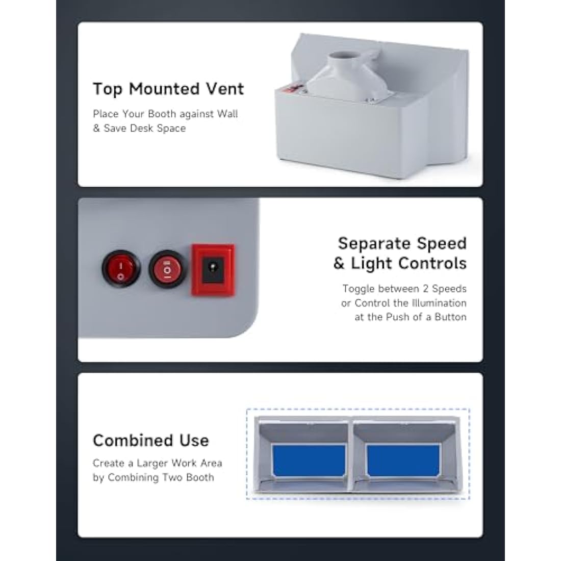 CO-Z Portable Airbrush Spray Booth with LED Lights and 19cm Turntable
