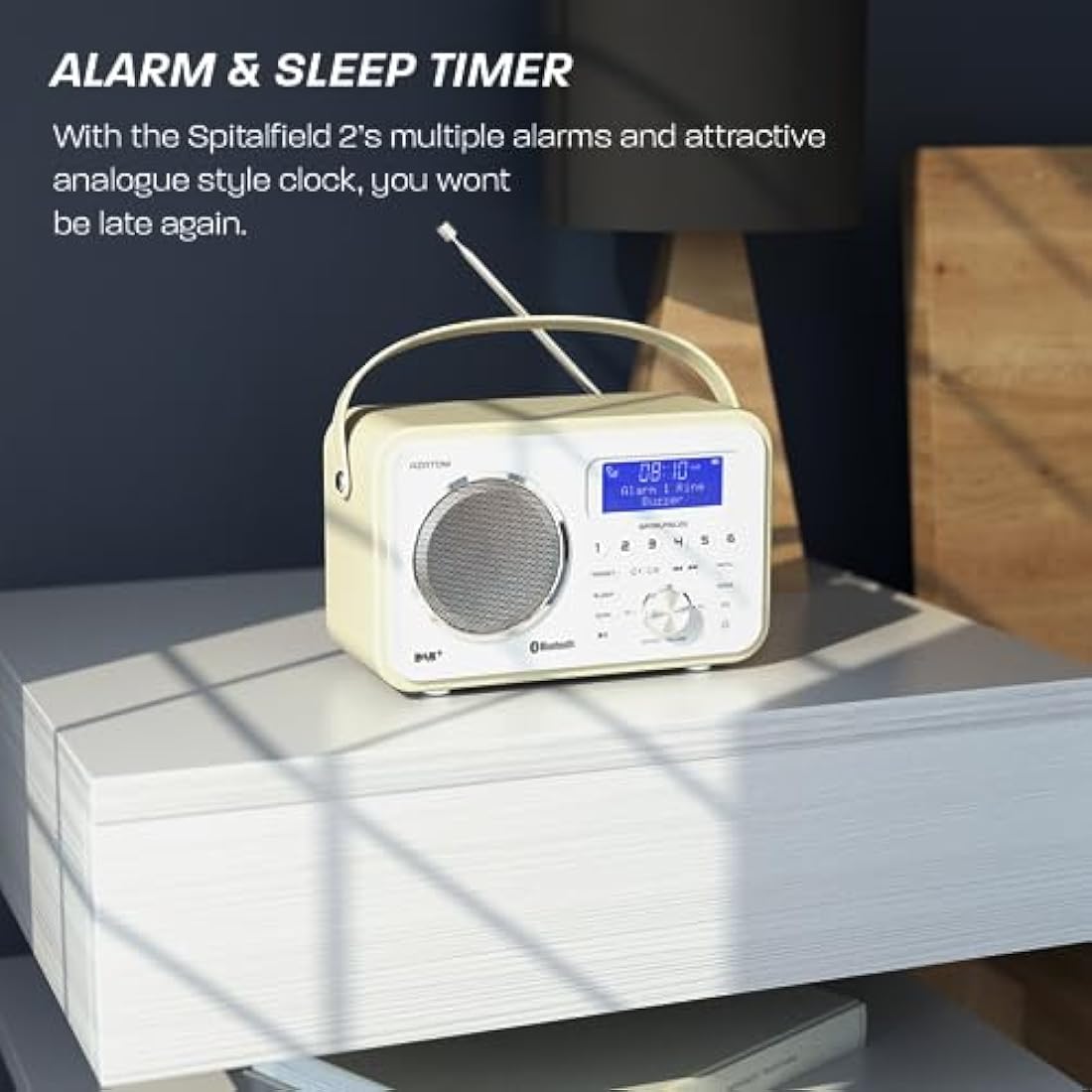 Azatom Spitalfields 2 DAB/DAB+ & FM Portable Radio - Bluetooth, White