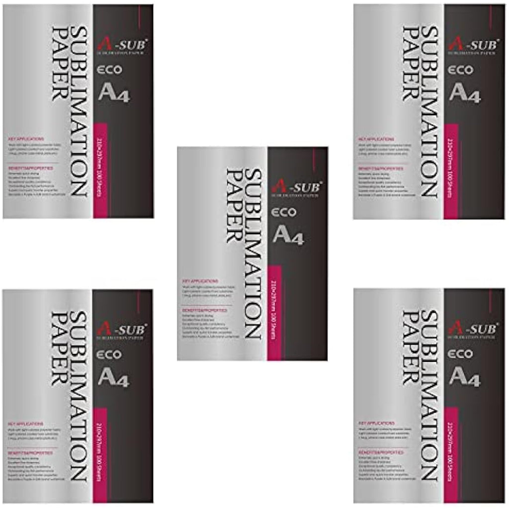 A-SUB Sublimation Paper A4 125gsm - 500 Sheets for Inkjet Printers