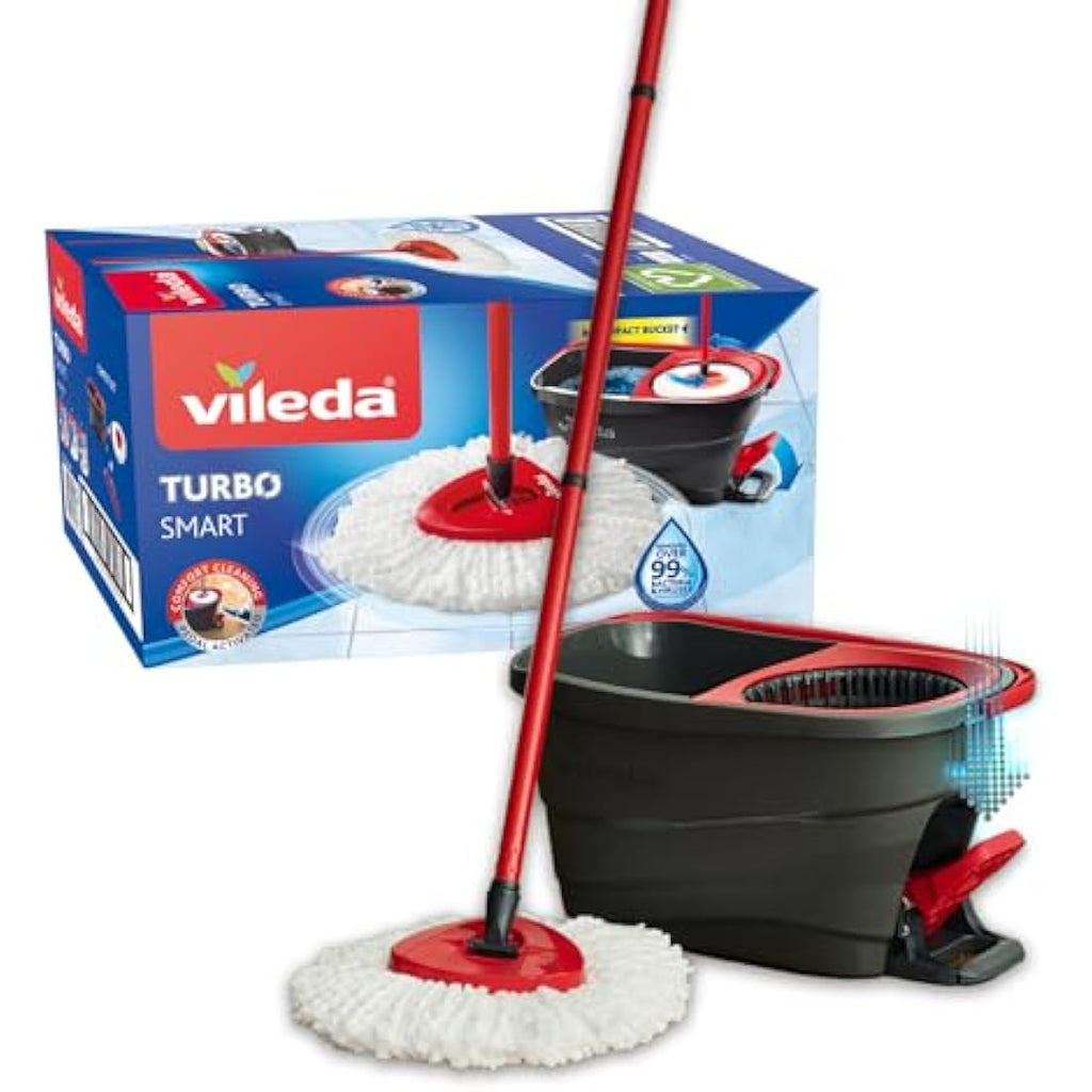 Vileda Microfibre Spin Mop and Bucket Cleaning Kit with Pedal System