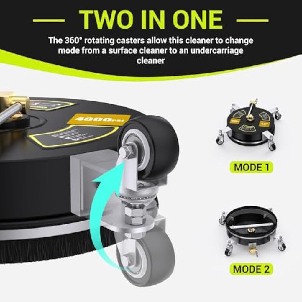 HoldOneLight 13" Pressure Washer Surface & Undercarriage Cleaner, 4000 PSI