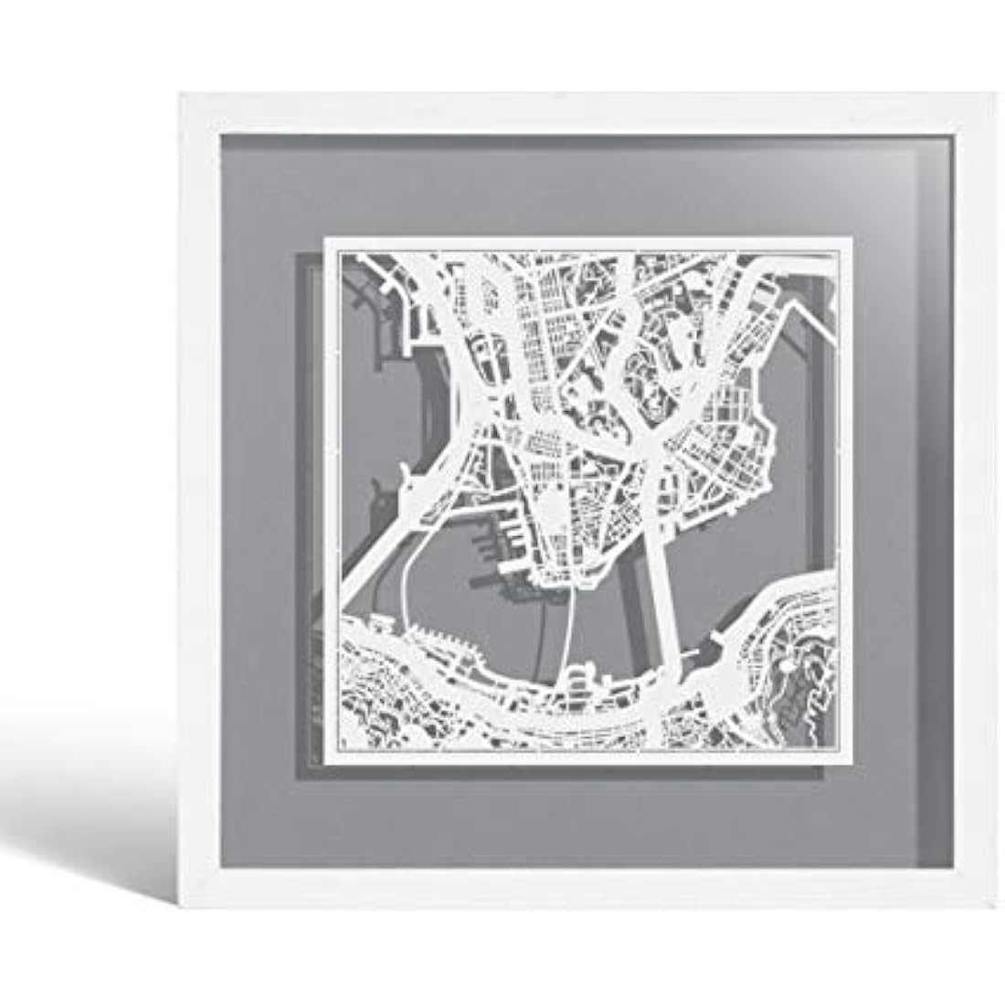 Hong Kong Paper Cut Map Art - O3 Design Studio Framed Wall Decor