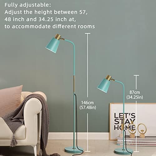 Industrial Floor Lamp – Adjustable Metal Task Light (Green)