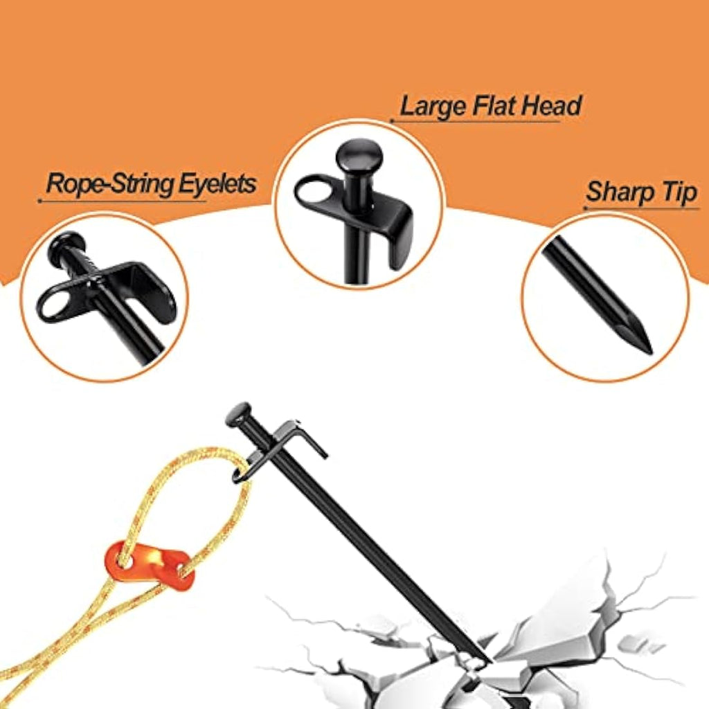 Aoipend Heavy Duty Tree Stakes Kit | 6 Metal Stakes & Reflective Straps