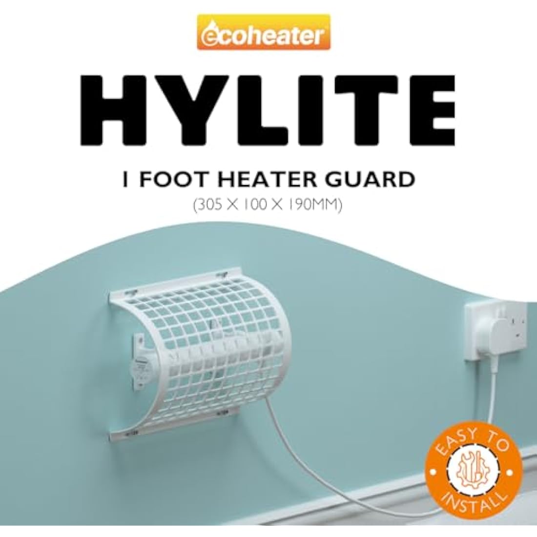 Hylite Ecoheater Tube Heater Guard – White Safety Cage for 1ft Heaters