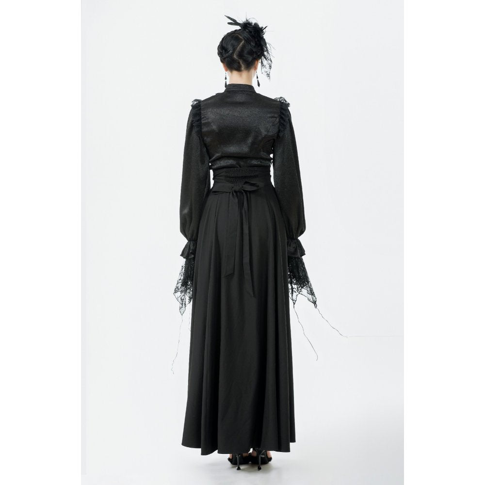 Dark in Love Gloria Black Floor-Length Corset Skirt – Gothic Lace