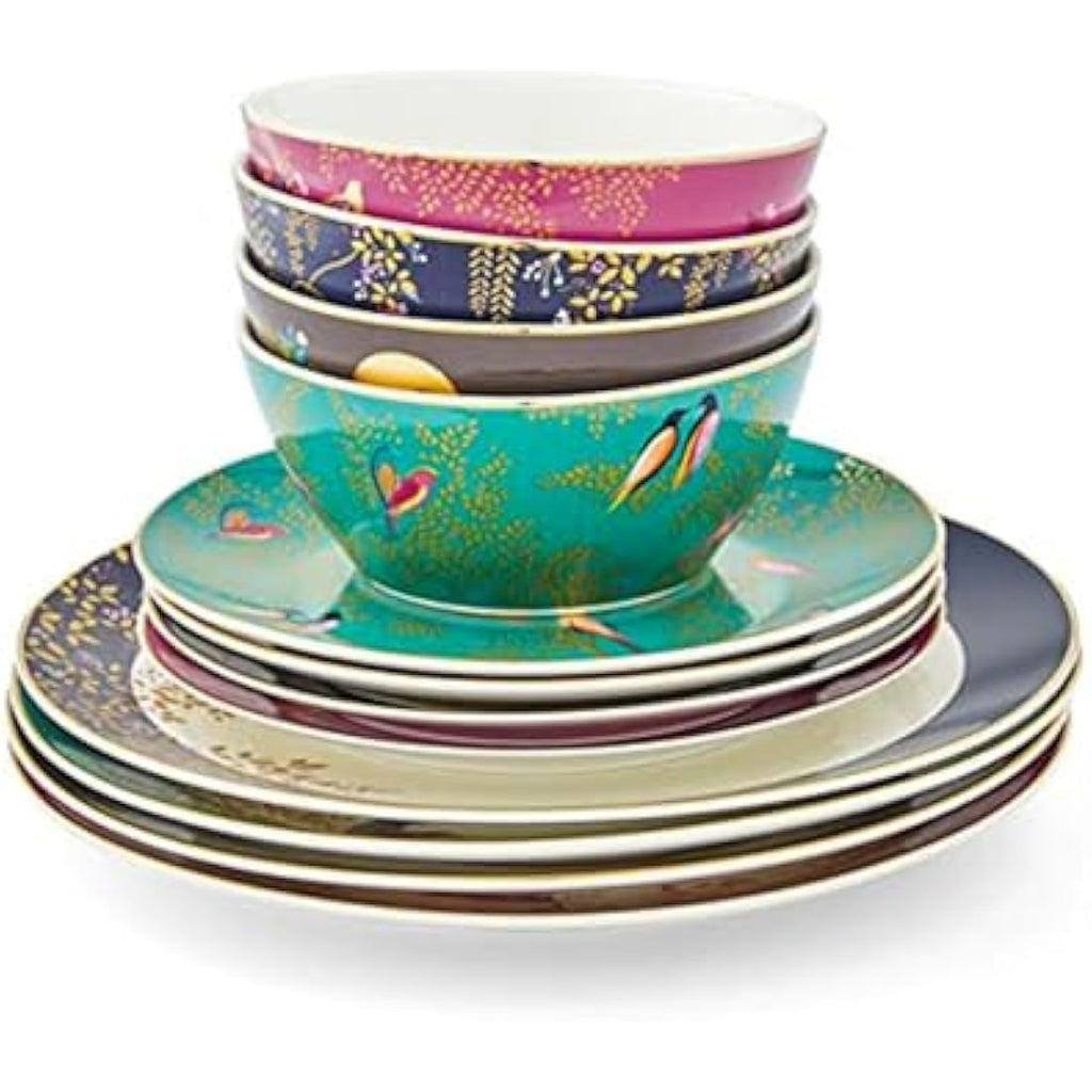 Sara Miller London Chelsea 12-Piece Porcelain Tableware Set | Gold