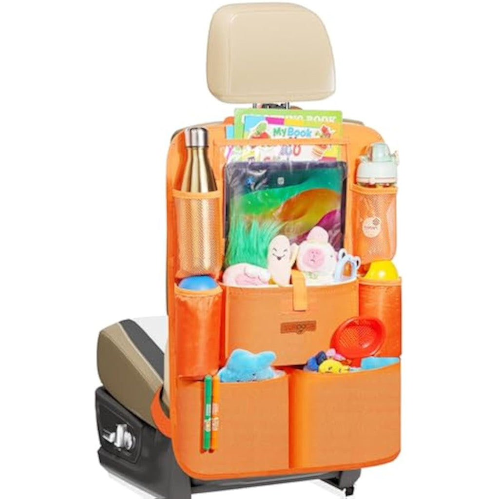 SURDOCA Car Seat Organiser – 600D Oxford Backseat Storage & Kick Mat