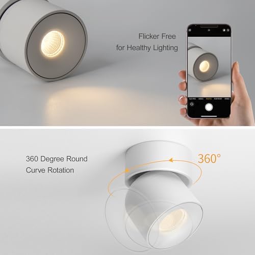Aisilan 4-Pack Dimmable LED Spotlights | 9W 3000K Matte White Adjustable