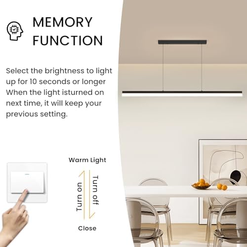 Mikeru 150cm LED Linear Pendant Light | Dimmable Modern Island Chandelier