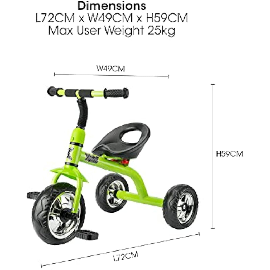 Xootz Kids Tricycle - Portable Steel Trike with EVA Tyres for Ages 2+