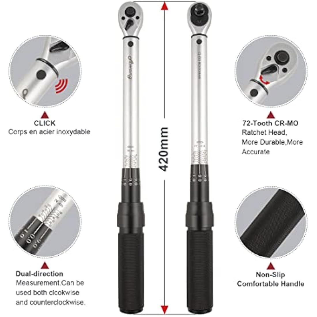 Awang 3/8" Drive Click Torque Wrench | 20-140NM High Accuracy Ratchet