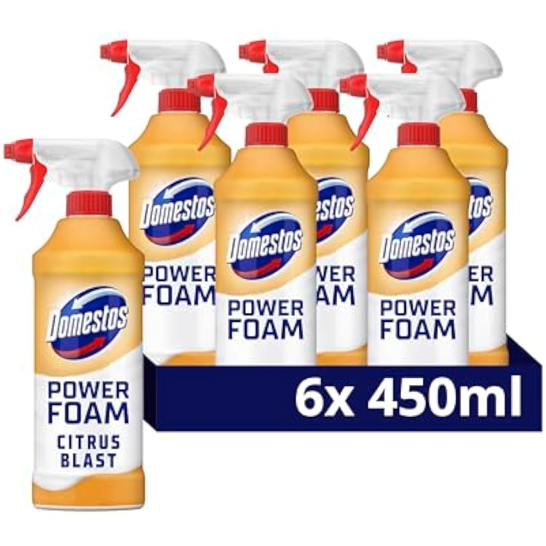 Domestos Power Foam Citrus Blast Bleach-Free Cleaner Spray - 6x 450ml