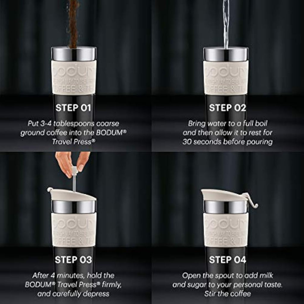 Bodum Travel French Press Coffee Maker – 12 oz Vacuum Stainless Steel
