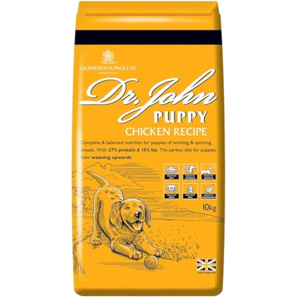 Dr John Puppy Chicken Dry Dog Food – 10kg High Protein for Working Breeds
