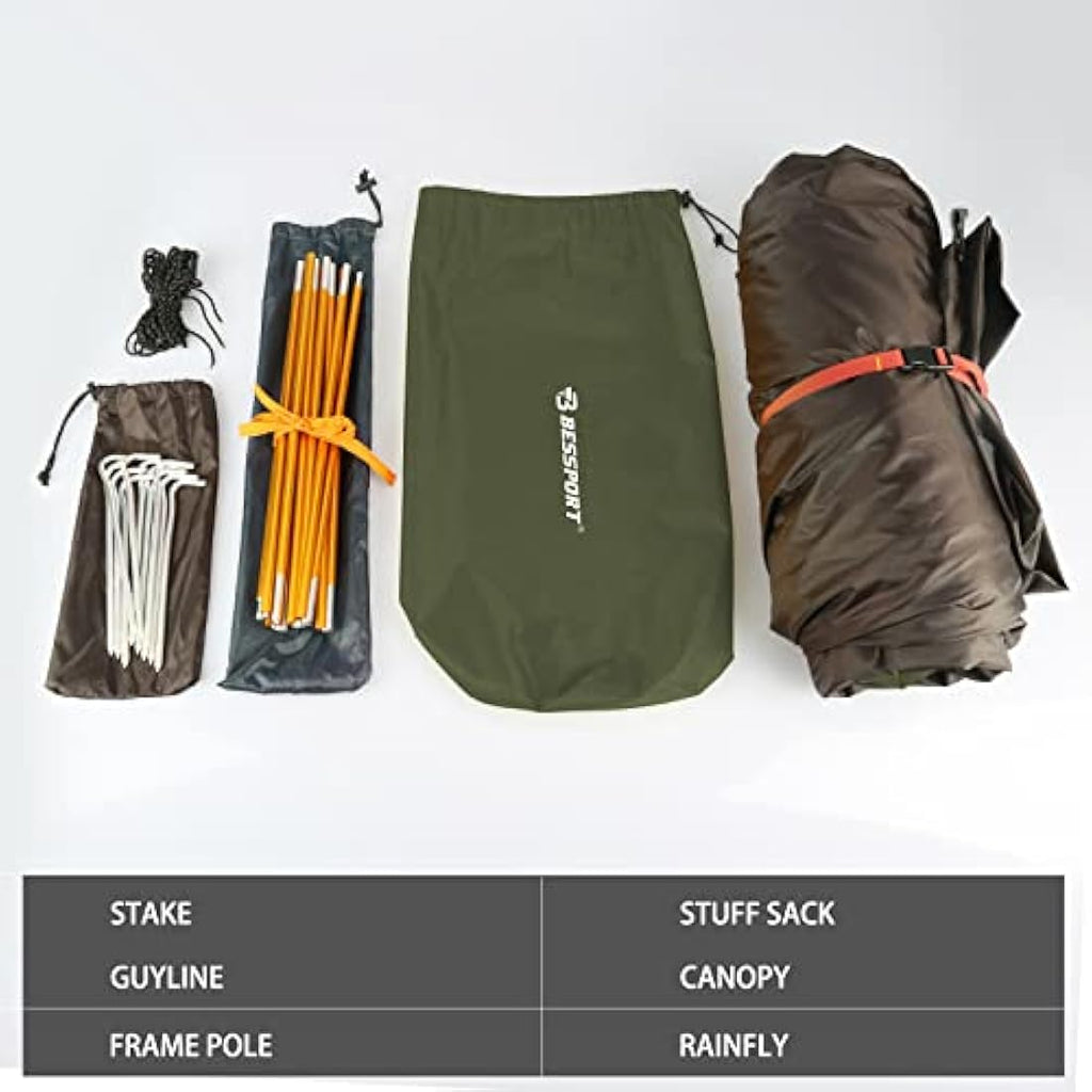 Bessport 2-Person Ultralight Backpacking Tent | Waterproof Dome Tent