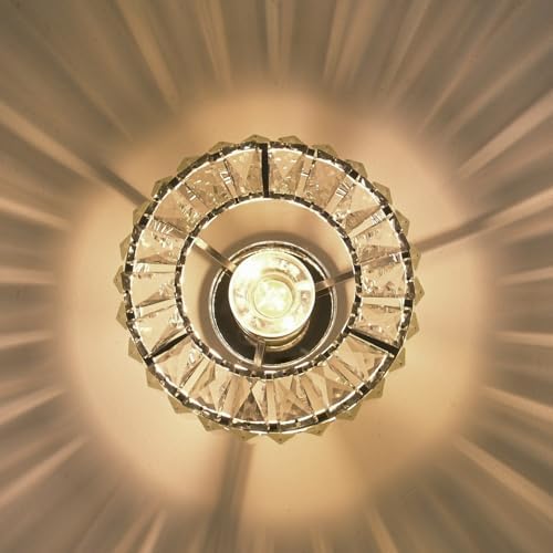 ANWIO Modern Crystal Flush Mount Ceiling Light | Silver E27 Chandelier