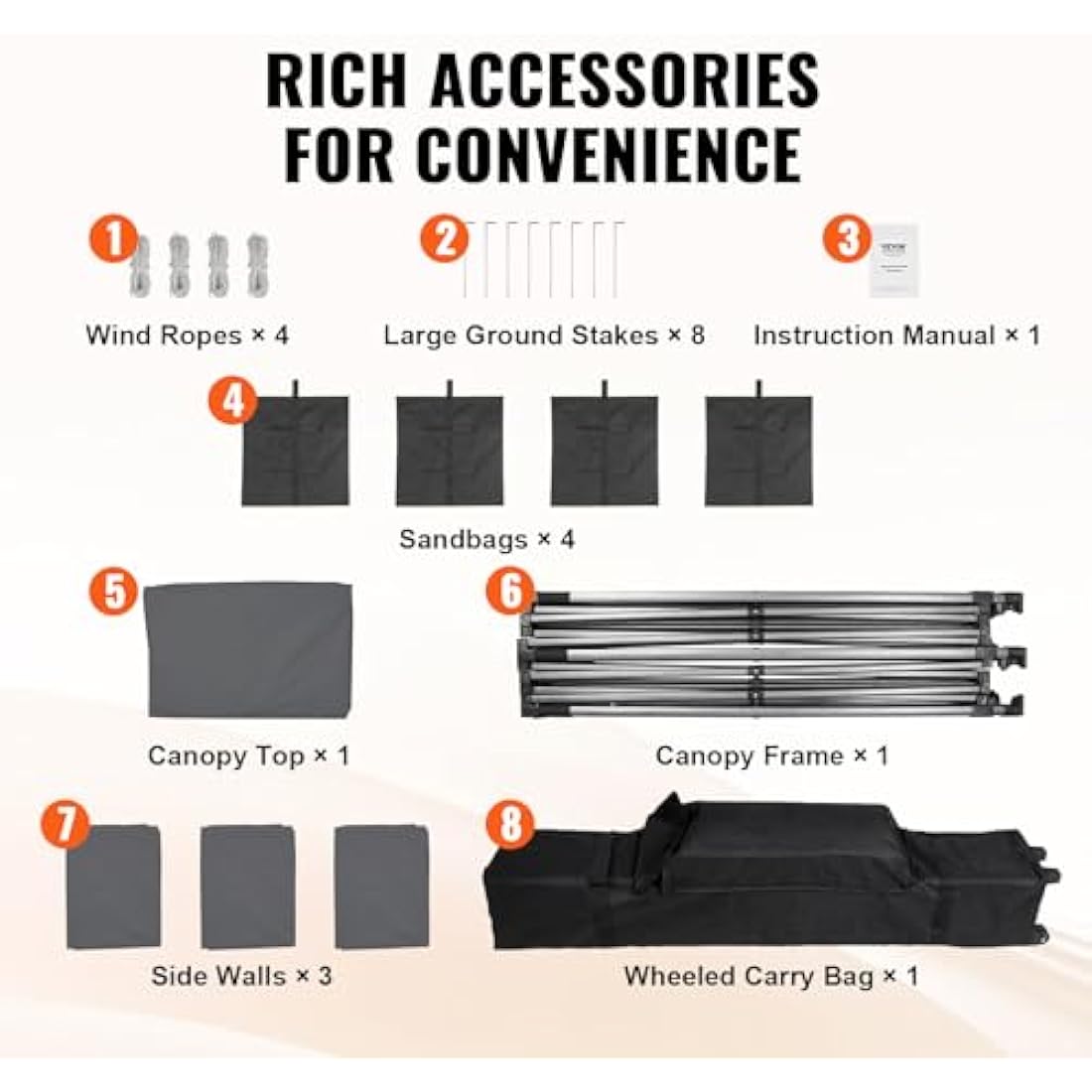 VEVOR 10x10 Pop Up Canopy Tent with Sidewalls and Wheeled Bag