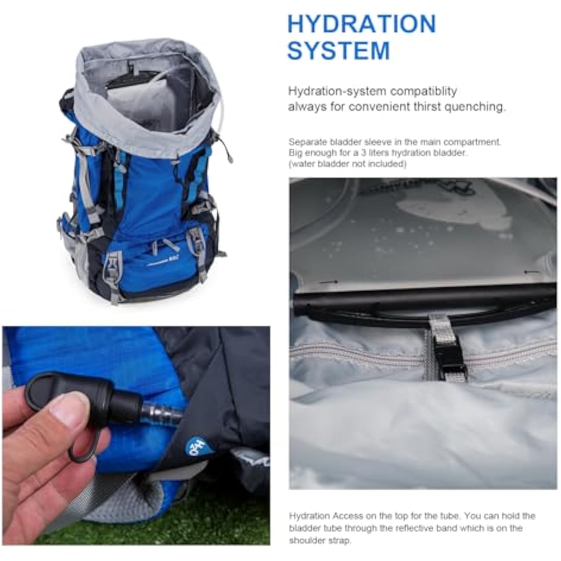 MOUNTAINTOP 80L Hiking Backpack – Waterproof Nylon Trekking Rucksack