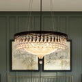 Wellmet Modern Black Crystal Drum Chandelier - 4-Light Ceiling Fixture