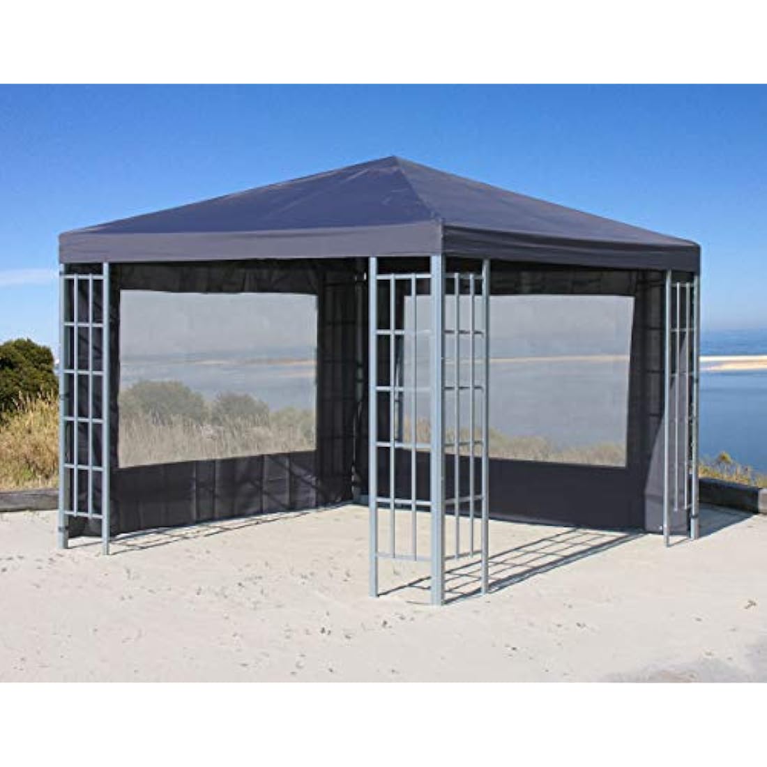 Quick Star Gazebo Sidewalls with PE Window - 2 Pcs Anthracite 3x3m