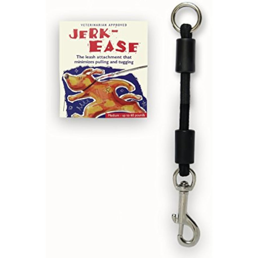 Jerk-Ease Shock Absorber Bungee Dog Leash Attachment - Medium, Black