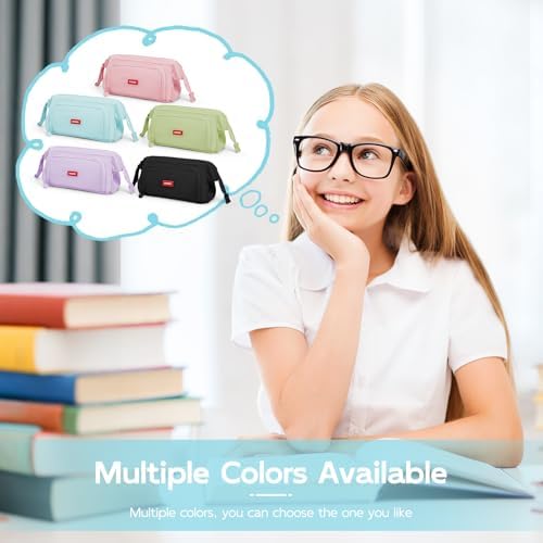 Mamowla Large Pencil Case | Durable Stationery Pouch for School