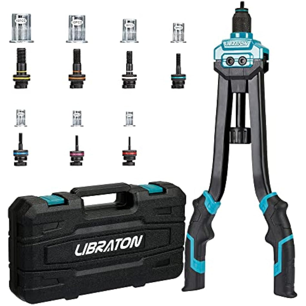 Libraton 16" Rivet Nut Tool Kit | 7 Metric Mandrels & 70 Rivet Nuts