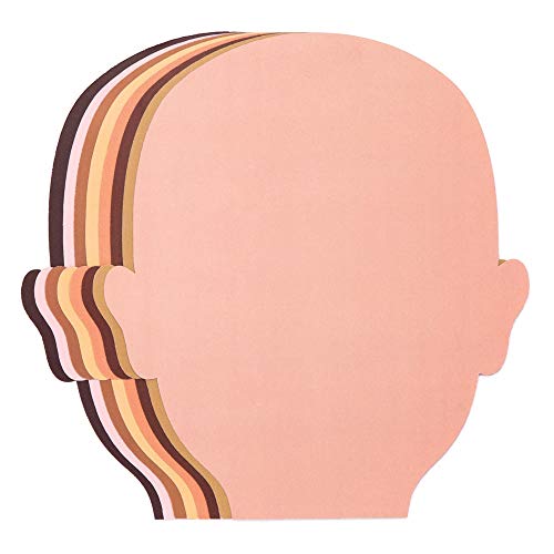 Baker Ross Skin Tone Face Cut-Outs – Paper Craft Shapes (Pack of 56)