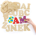 Baker Ross Wooden Letter Templates - 52 Pack Alphabet Stencils, 11cm