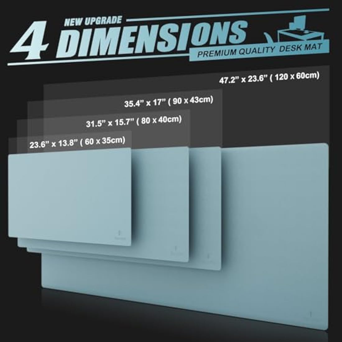 K KNODEL Dual-Sided Leather Desk Mat | Large Mouse Pad & Writing Blotter