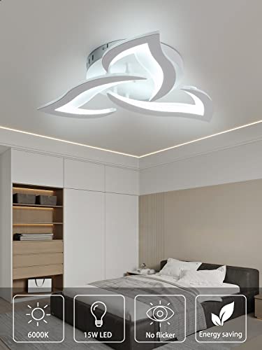 KAUCQI Modern Petal LED Ceiling Light | 56cm 15W 6000K Kids Room Lamp