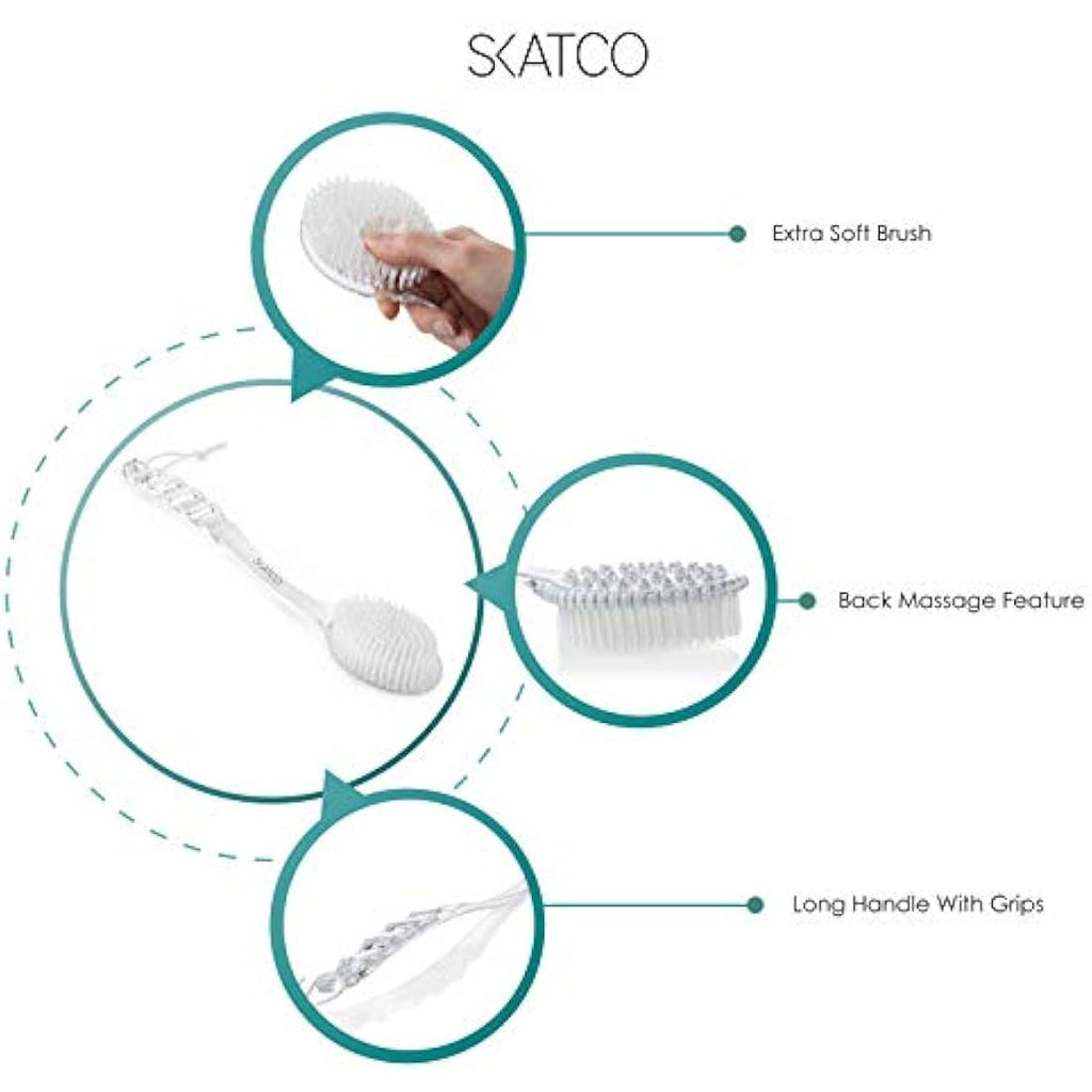Skatco Foot Scrubber and Body Brush Set – Non-Slip Shower Mobility Aid