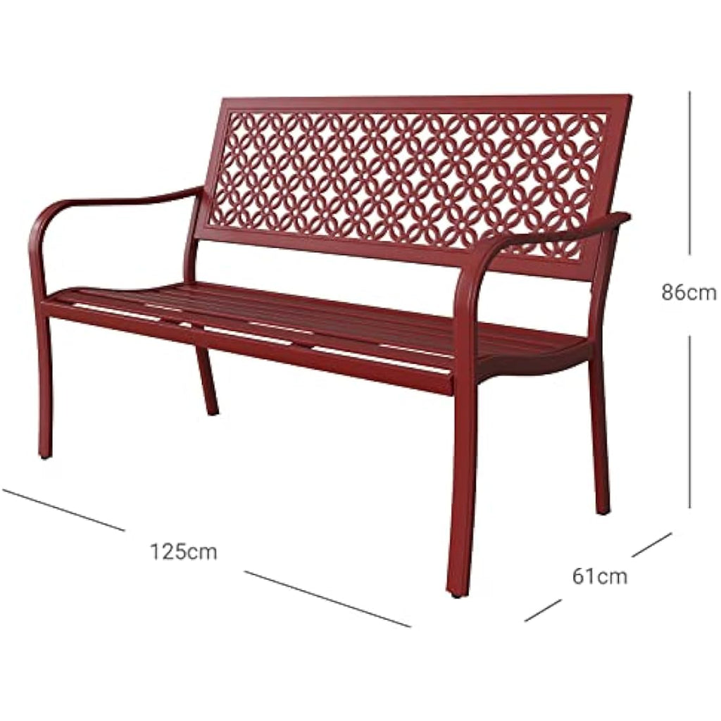 Grand Patio Steel Garden Bench – 3 Seater Rust-Resistant Outdoor Seat