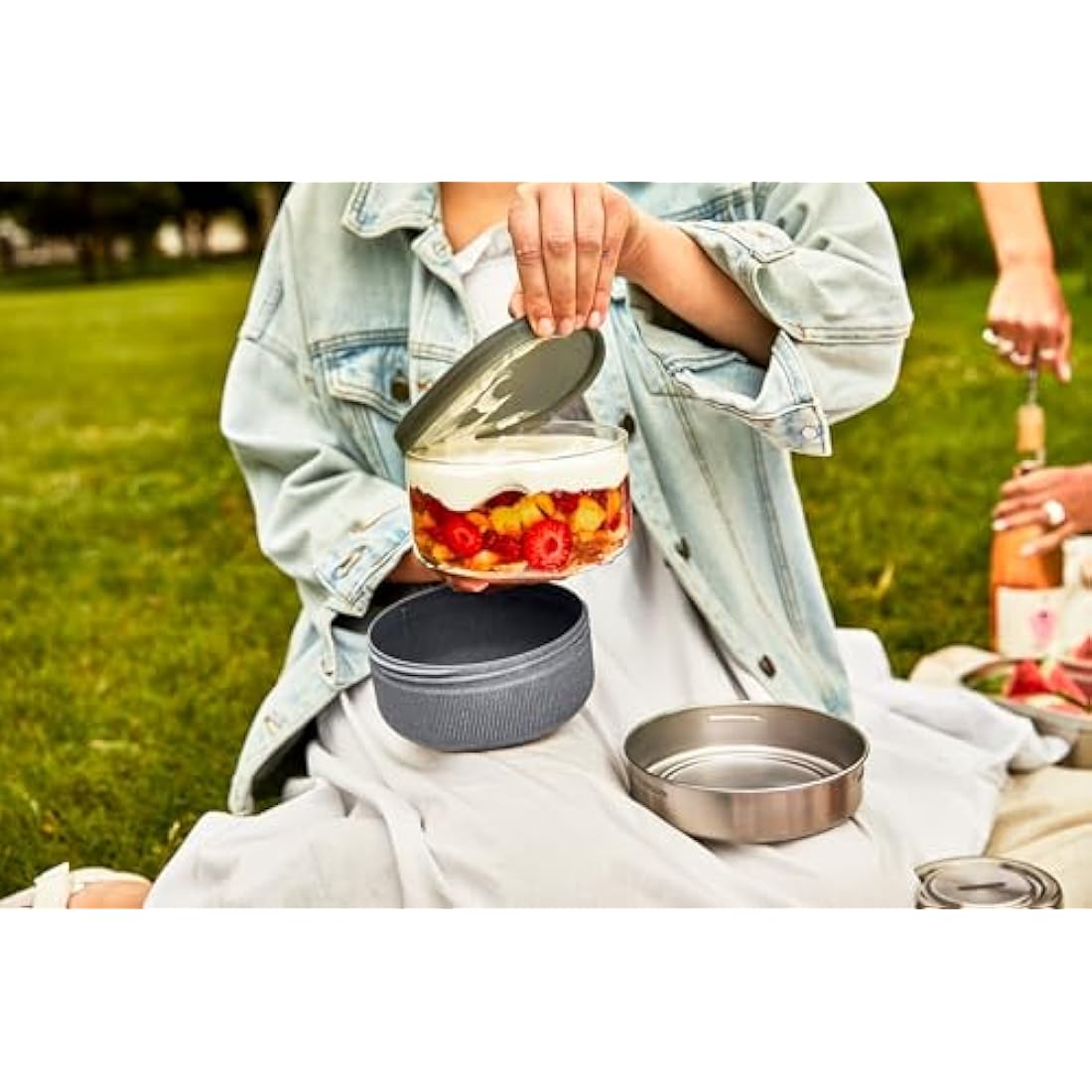 Black+Blum Glass Lunch Pot – Leakproof 750ml Meal Prep Bowl, Slate