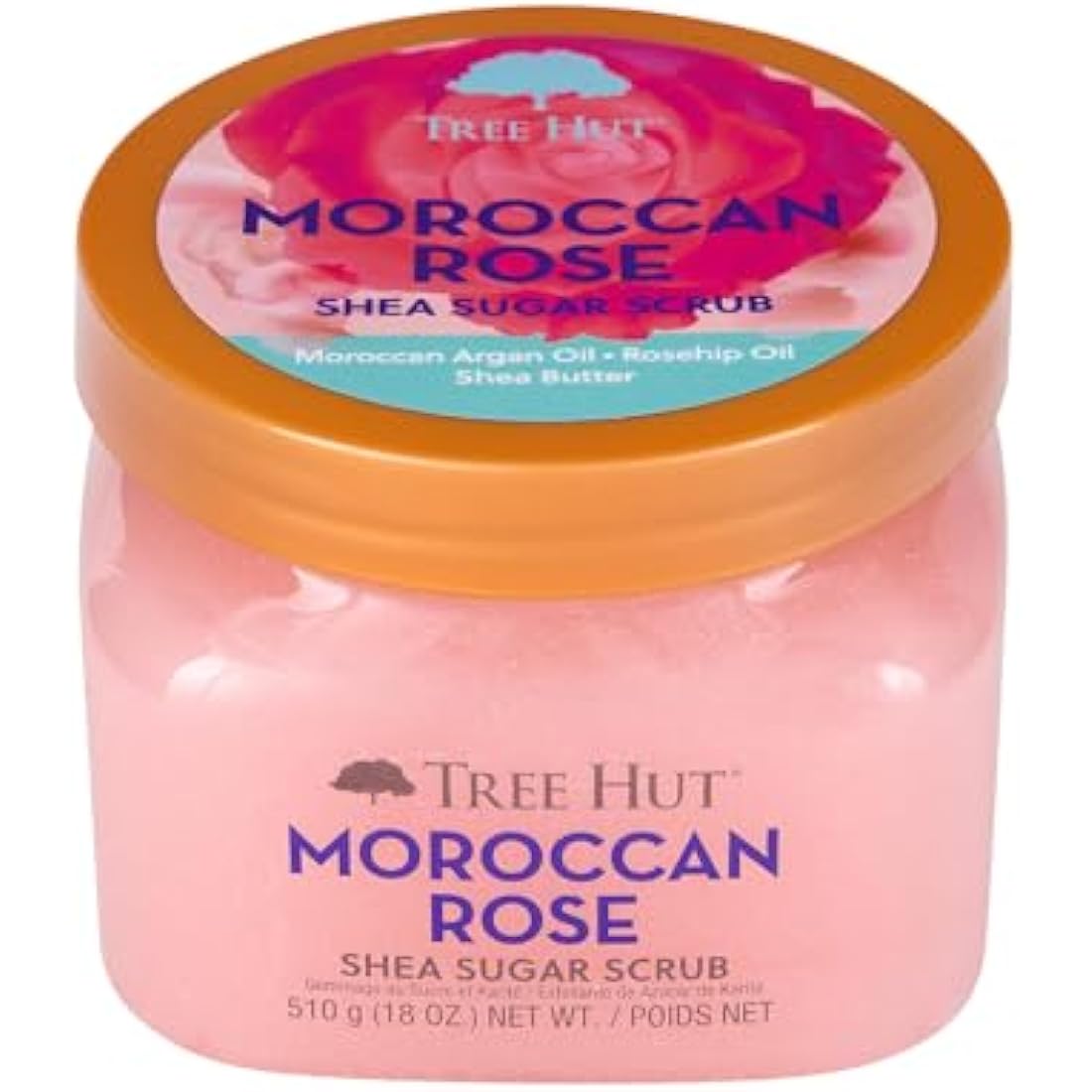 Tree Hut Moroccan Rose Shea Sugar Scrub – Exfoliating Body Scrub, 18 oz