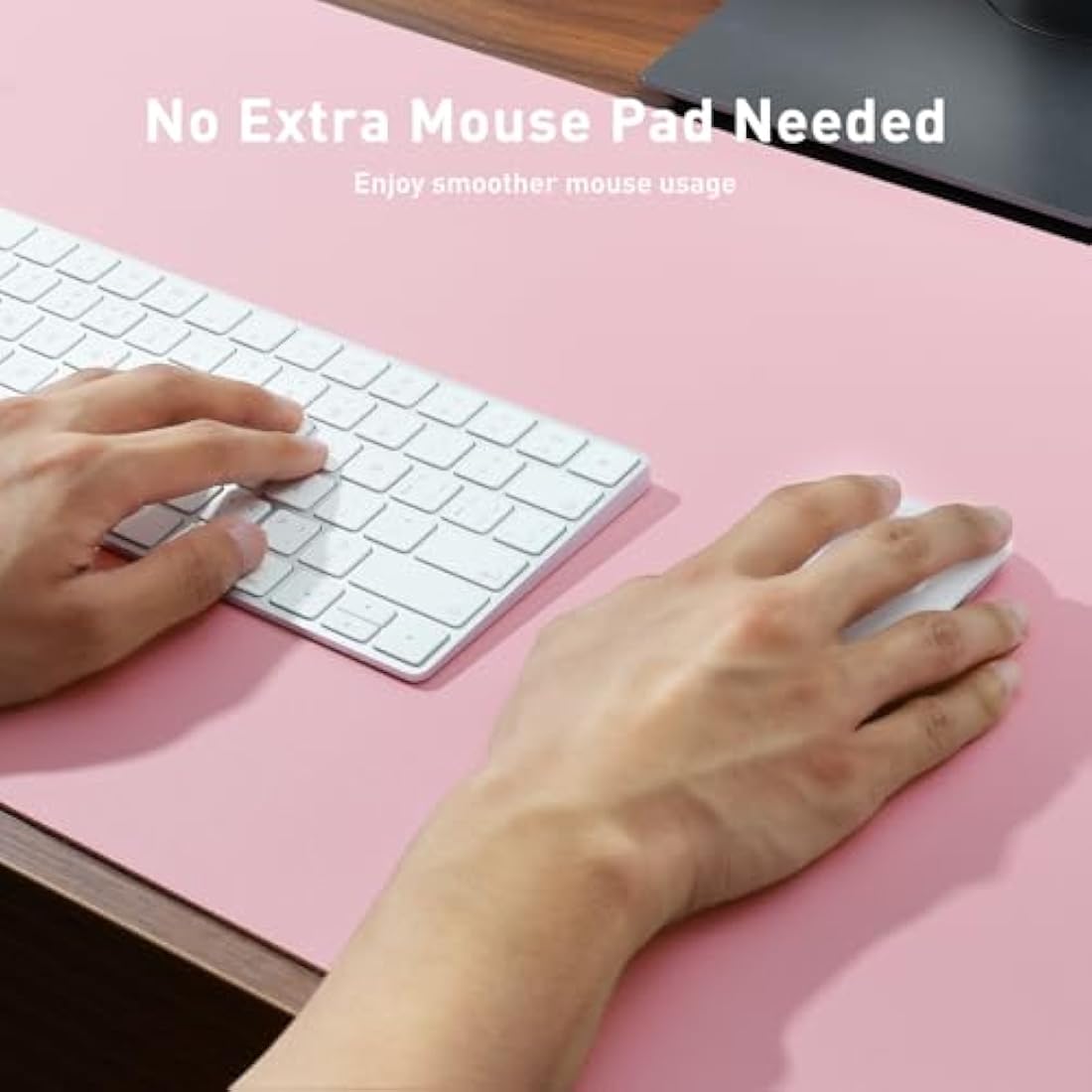 Jolof Store PU Leather Desk Pad - Waterproof Non-Slip Mat, Fairy Pink