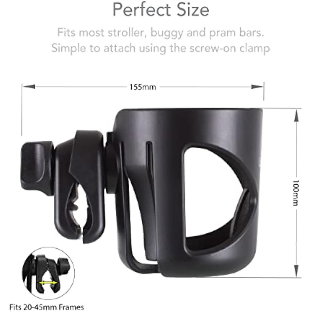 LittleLife Universal Buggy Cup Holder – Adjustable Stroller Bottle Organiser