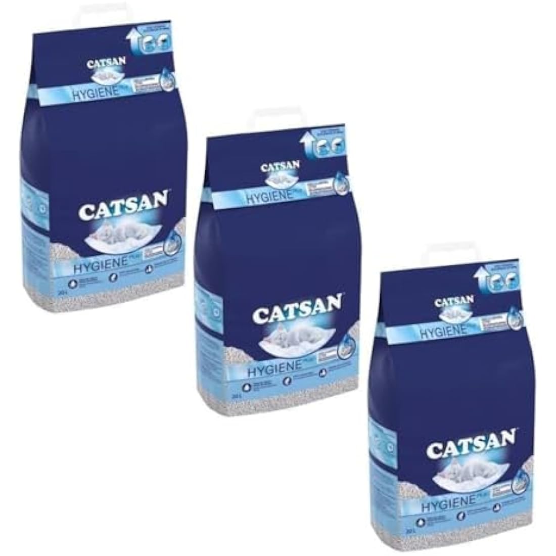 Catsan Hygiene Non-Clumping Cat Litter – 60L Bulk Pack (3 x 20L)