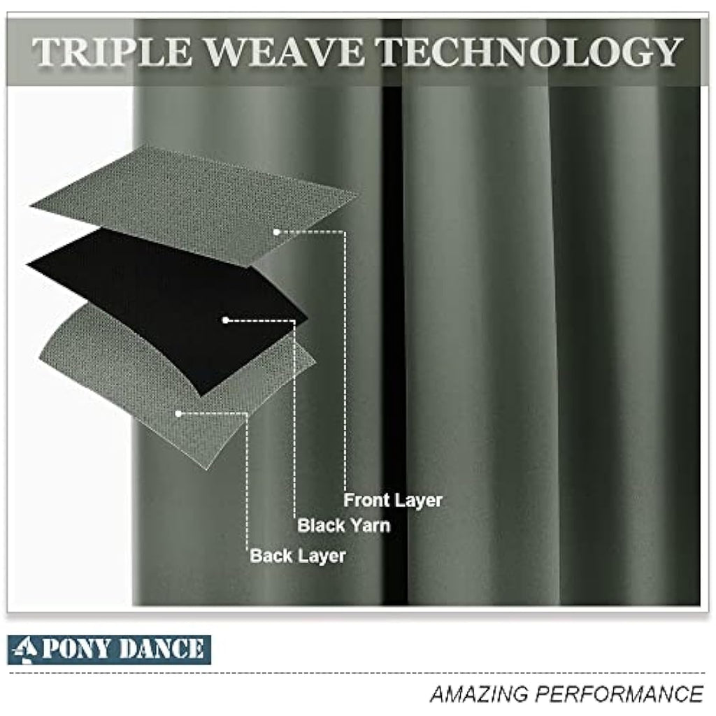 PONY DANCE Blackout Curtains | Thermal Eyelet Window Drapes, 46x54, 2 Panels