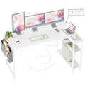 BEXEVUE L-Shaped Corner Computer Desk with Power Outlets & Shelves
